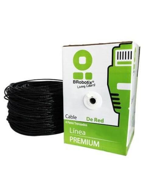 BOBINA UTP CAT5E 100 M EXTERIOR DOBLE FORRO NEGRO CCA BROBOTIX 055100