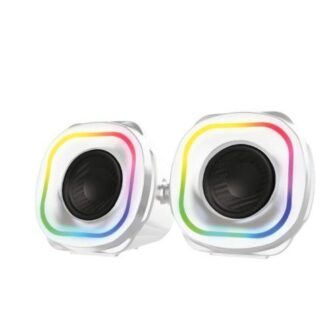BOCINAS 2.0 GAMER GLIMM QUAD BG555 BALAM RUSH CONEXION BLUETOOTH-AUXILIAR CONTROLADOR TOUCH ILUMINACION LED 3 MODOS 10W RMS. SONIDO ESTEREO ALIMENTACIO