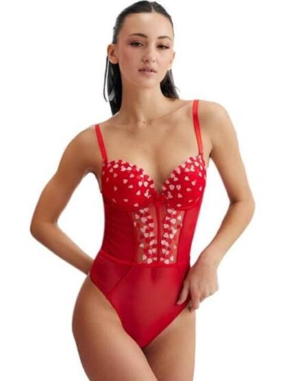 BODY CORAZONES BORDADOS ROJO LOVE TO LOUNGE - Image 4