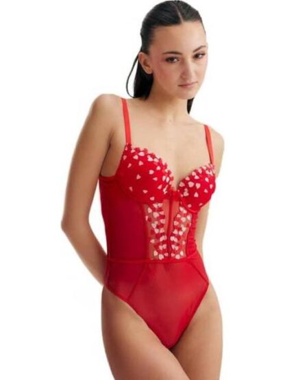 BODY CORAZONES BORDADOS ROJO LOVE TO LOUNGE - Image 5