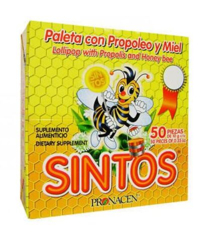 BOLSA PALETA SIN TOS C PROP.Y MIEL (EXHIBIDOR )10GR. 50 PZAS PRONACEN