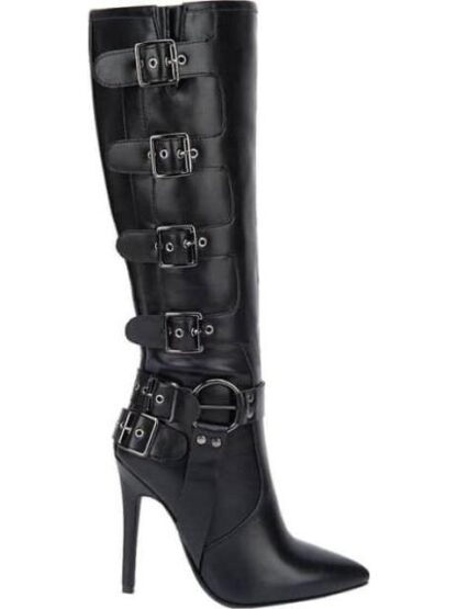 BOTA ALTA CON HEBILLAS NEGRO THALIA SODI