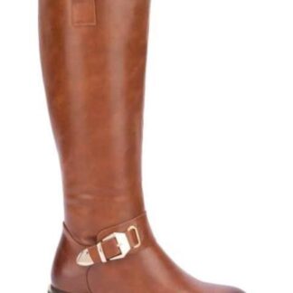 BOTA ALTA HEBILLA METALICA COGNAC TIERRA BENDITA
