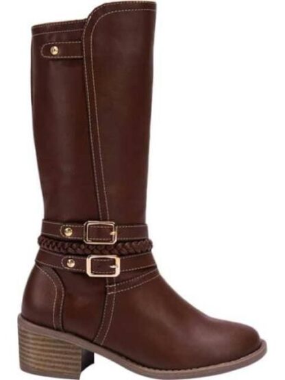 BOTA ALTA HEBILLAS COGNAC TROPICANA N
