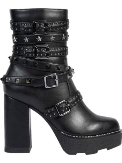 BOTA CON ESTOPEROLES PLATAFORMA TRACK NEGRO BELINDA PEREGRIN