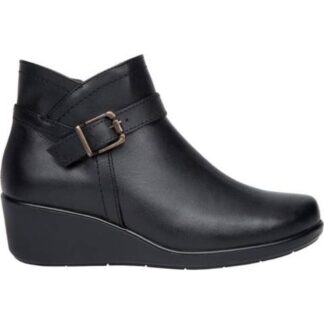 BOTA DE PIEL TACON DE CUÑA NEGRO SHOSH