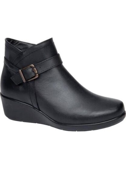 BOTA DE PIEL TACON DE CUÑA NEGRO SHOSH - Image 2