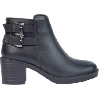 BOTA DE PIEL VACUNO CON HEBILLAS NEGRO VIVIS SHOES