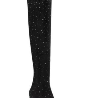 BOTA EXTRA LARGA STRETCH CON PEDRERIA NEGRO BELINDA PEREGRIN