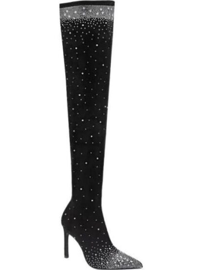 BOTA EXTRA LARGA STRETCH CON PEDRERIA NEGRO BELINDA PEREGRIN - Image 2