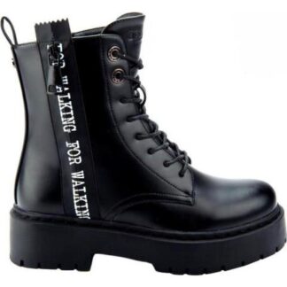 BOTA MILITAR FRASE LATERAL NEGRO BELINDA PEREGRIN