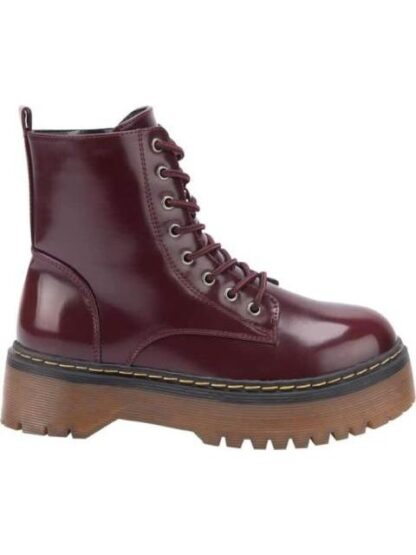 BOTA MILITAR PU CON PLATAFORMA VINO GOODYEAR