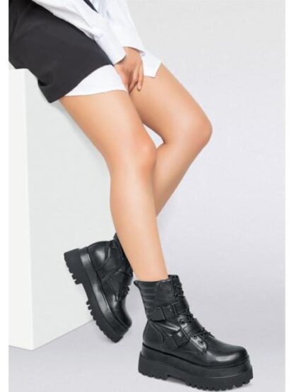 BOTA MILITAR SUELA CHUNKY NEGRO GOODYEAR