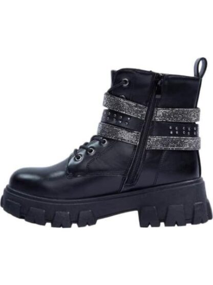BOTA MILITAR TIRAS CON PIEDRAS NEGRO TIERRA BENDITA - Image 5
