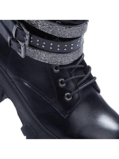 BOTA MILITAR TIRAS CON PIEDRAS NEGRO TIERRA BENDITA - Image 6