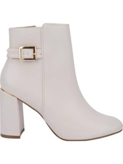 BOTA TACON ANCHO BEIGE/HUESO YAELI FASHION