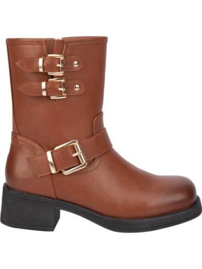 BOTA TACON BAJO HEBILLAS COGNAC GOODYEAR