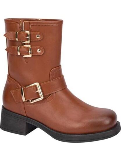 BOTA TACON BAJO HEBILLAS COGNAC GOODYEAR - Image 2