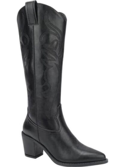 BOTA TEXANA TACON MEDIO BORDADA NEGRO TIERRA BENDITA - Image 2