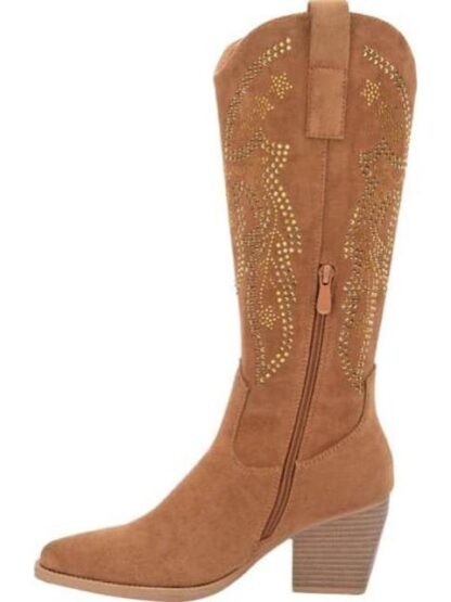 BOTA VAQUERA CON PEDRERIA CAMEL TIERRA BENDITA - Image 5