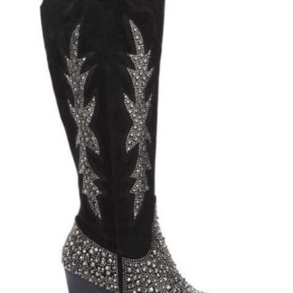BOTA VAQUERA CON PEDRERIA NEGRO THALIA SODI