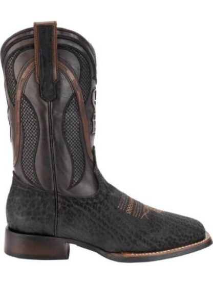 BOTA VAQUERA CUELLO DE TORO NEGRO CUADRA