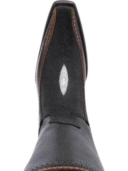 BOTA VAQUERA PIEL EXOTICA NEGRO CUADRA - Image 3