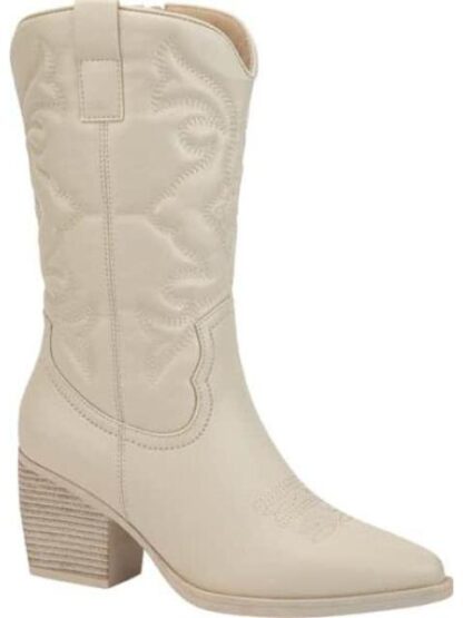 BOTA VAQUERA TUBO BORDADO BEIGE/HUESO TIERRA BENDITA - Image 2