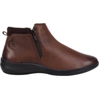 BOTIN DE PIEL DOBLE CIERRE CAFE FLEXI