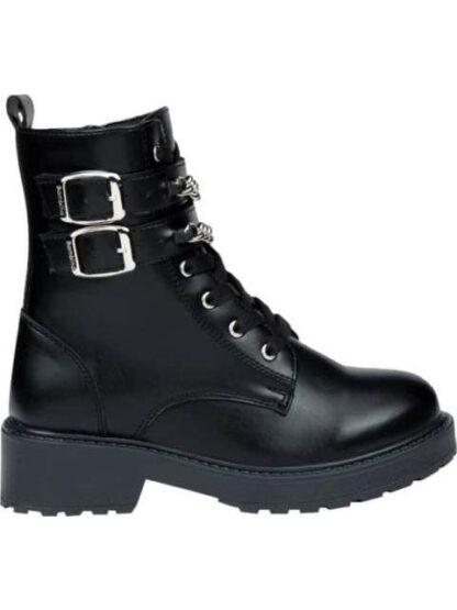 BOTIN MILITAR CON CADENAS NEGRO BAMBINO