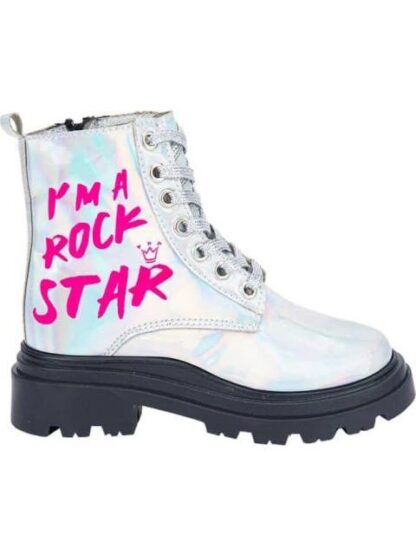BOTIN MILITAR METALICO PLATA VIVIS SHOES KIDS