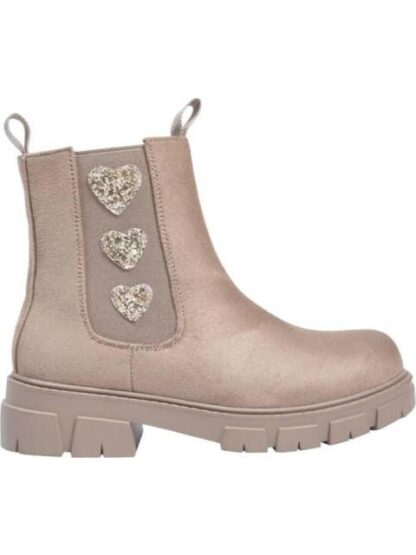BOTIN SUELA TRACK CORAZONES TAUPE VIVIS SHOES KIDS