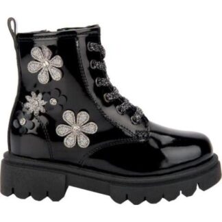 BOTIN SUELA TRACK FLORES NEGRO VIVIS SHOES KIDS