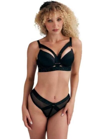 BRASIER ACCESORIO EN PECHO NEGRO LOVE TO LOUNGE