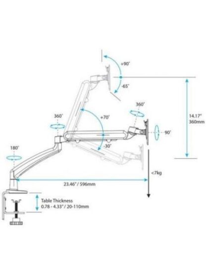 STARTECH  SOPORTE CON BRAZO ARTICULADO Y DISENO DE PERFIL DELGADO PARA MONITOR 12 - 26 NEGRO - Image 6