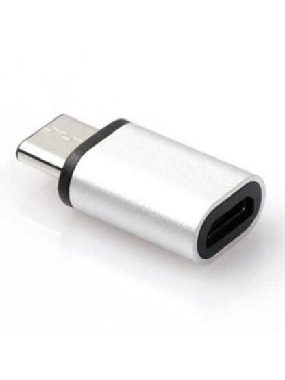 BROBOTIX ADAPTADOR USB-C MACHO - MICRO USB-B PLATA