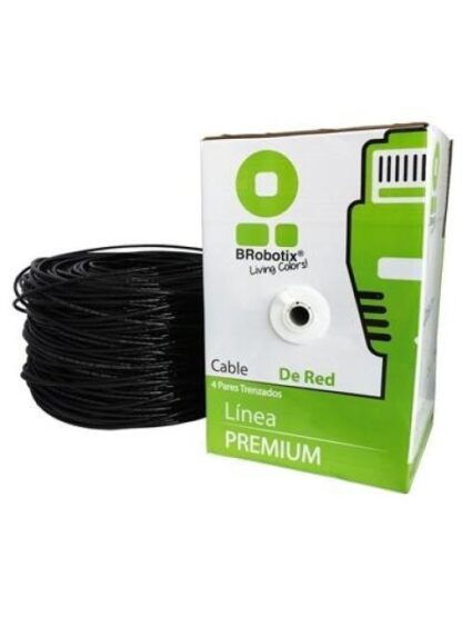 BROBOTIX BOBINA DE CABLE CAT6 UTP 305 METROS NEGRO