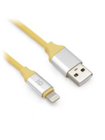 BROBOTIX CABLE DE CARGA LIGHTNING MACHO - USB A MACHO 1 METRO AMARILLO PARA IPHONE-IPAD - Image 2