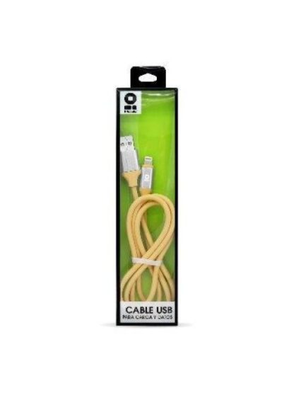 BROBOTIX CABLE DE CARGA LIGHTNING MACHO - USB A MACHO 1 METRO AMARILLO PARA IPHONE-IPAD - Image 3