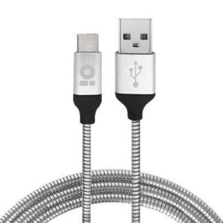 BROBOTIX CABLE USB-C MACHO - USB MACHO 1 METROS PLATA