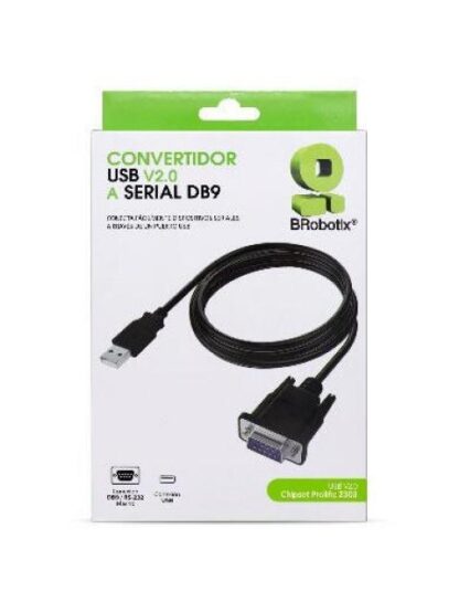 BROBOTIX CABLE USB MACHO - DB-9 MACHO NEGRO - Image 3