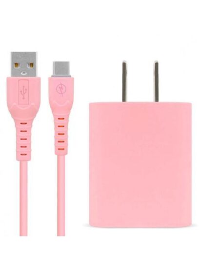 BROBOTIX CARGADOR DE PARED 6001332 5V 1X USB-A ROSA - INCLUYE CABLE USB A - USB C
