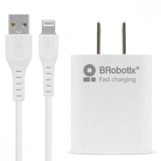 BROBOTIX CARGADOR DE PARED 6001349 5V 1X USB-A BLANCO - INCLUYE CABLE USB A - LIGHTNING