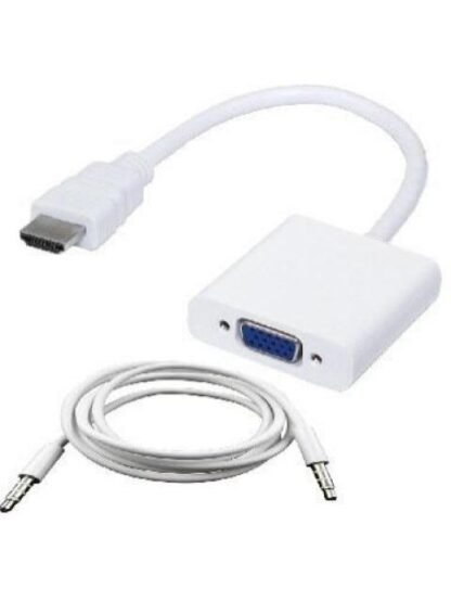 BROBOTIX CONVERTIDOR HDMI MACHO - VGA HEMBRA + AUDIO BLANCO