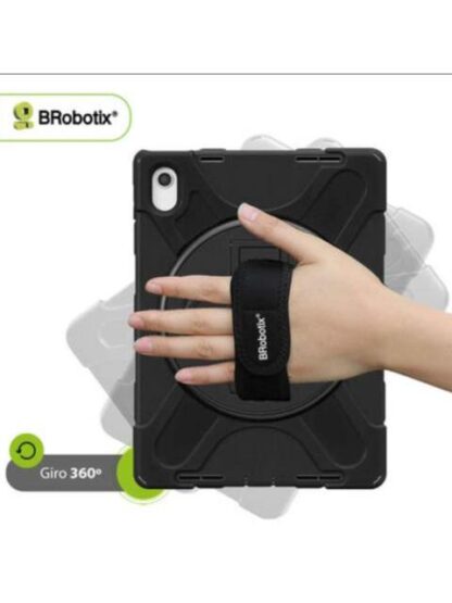 BROBOTIX FUNDA USO RUDO CON CORREA Y GIRO 360° PARA IPAD 10.9-10.ª GENERACION NEGRO - Image 3