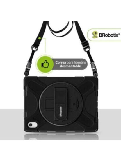 BROBOTIX FUNDA USO RUDO CON CORREA Y GIRO 360° PARA IPAD 10.9-10.ª GENERACION NEGRO - Image 5