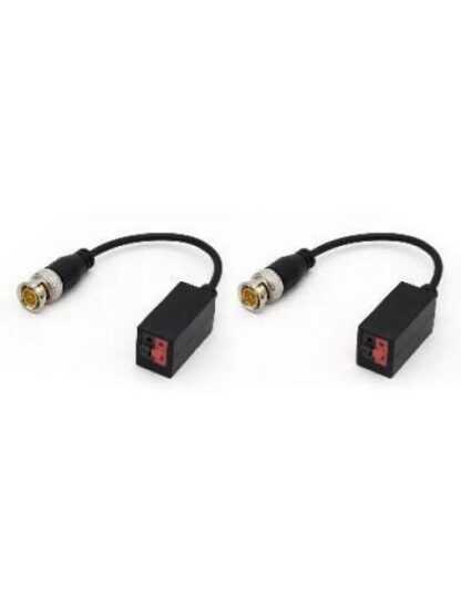 BROBOTIX KIT TRANSCEPTOR PASIVO BNC MACHO - PUSH TERMINAL HEMBRA NEGRO 2 PARES