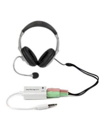 STARTECH  ADAPTADOR DIVISOR 1X 3.5MM MACHO - 2X 3.5MM HEMBRA PARA AUDIFONOS Y MICROFONO BLANCO - Image 2