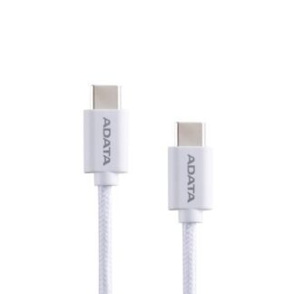 CABLE ADATA USB TIPO C USB TIPO C. POTENCIA MAXIMA DE SALIDA DE 100 W TEJIDO DE NAILON (2 M DE LONGITUD). COLOR BLANCO. CACC200PNWH
