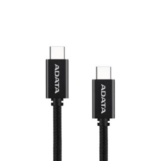 CABLE ADATA USB TIPO C USB TIPO C. POTENCIA MAXIMA DE SALIDA DE 100 W TEJIDO DE NAILON (2 M DE LONGITUD). COLOR NEGRO. CACC200PNBK